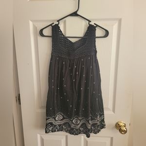 Faded Glory Black and White Knit Boho Tank Top